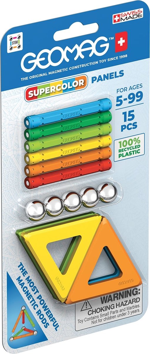 Geomag Supercolor Panels Recycled Blister 15 pcs