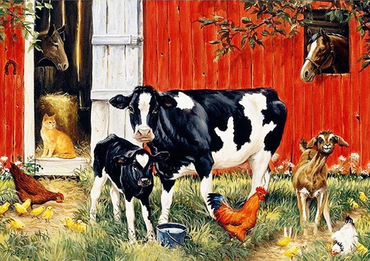 Diamond Painting Volwassenen – Dieren - Boerderij – Volledige Bedekking – Vierkante steentjes - Hobby Pakket – 40x30 cm