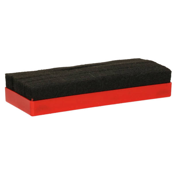 Gerimport Krijtbord wisser - rood - 13 x 5 cm - bordenwisser/bordveger - Krijtstiften