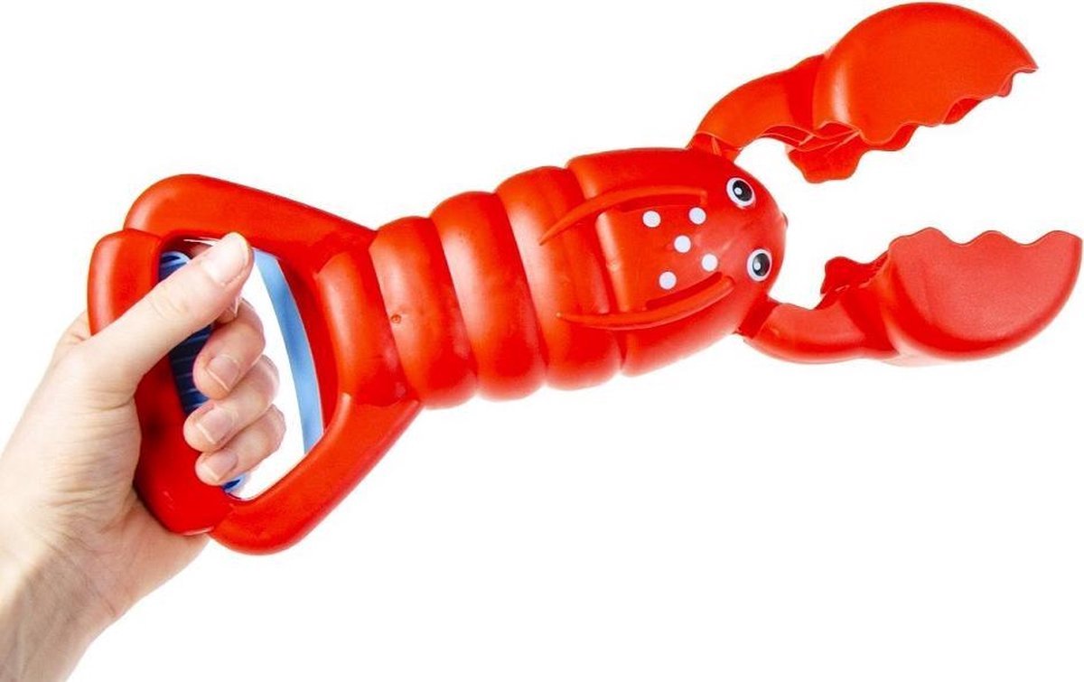 Zandschep Kreeft Met Klauwen 34 Cm Rood - zandgrijper - kinderschep