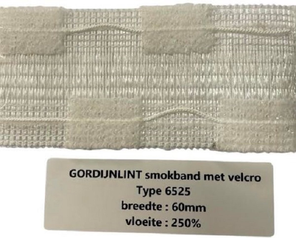   Gordijnband - Gordijnlint type 6525 - Breedte 60 mm - Prijs per 10 m