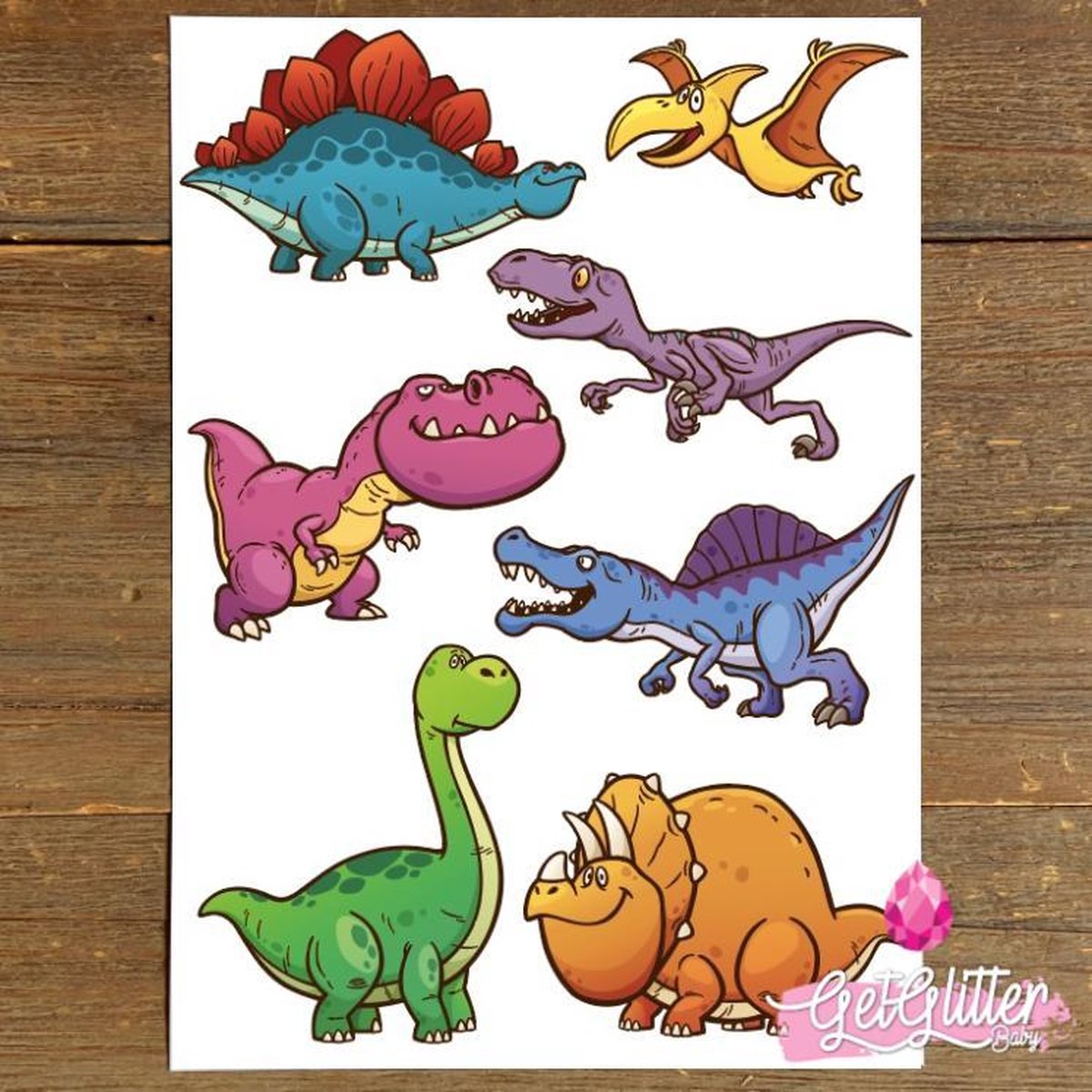   - Kinder Plak Tattoos / Tijdelijke Tattoo / Nep Tatoeage - Dinos / Dinosaurus / Dinosaurussen