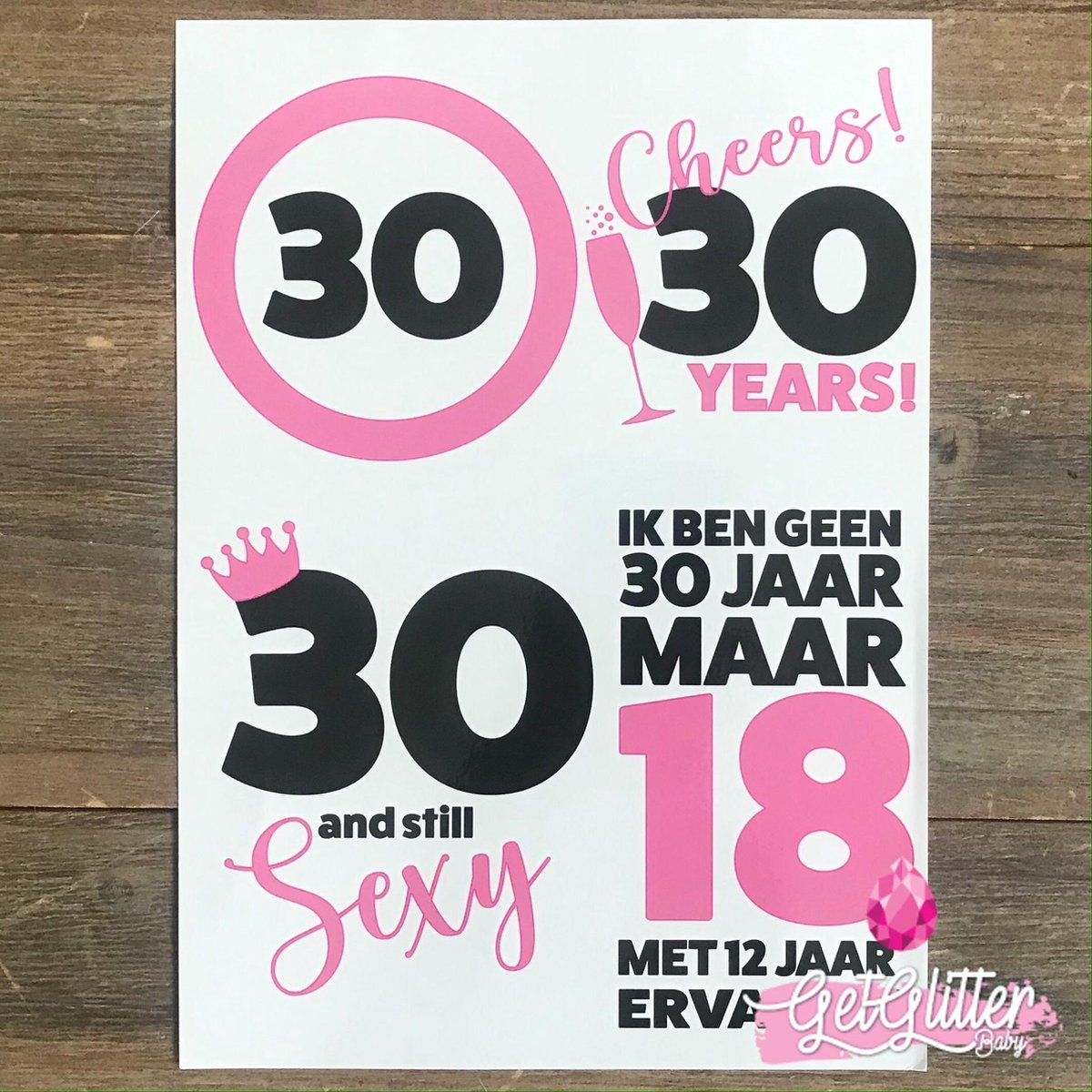   - Plak Tattoos / Tijdelijke Tattoo - Versiering 30 jaar Verjaardag - Vrouw