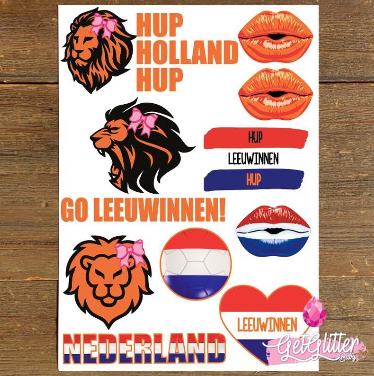   - Plak Tattoos / Tijdelijke Tattoo Sticker / Rood Wit Blauw Oranje Smink Versiering - Nederland / Nederlandse Vlag / Nederlands Elftal - Oranje Leeuwinnen / Dames / Vrouwen