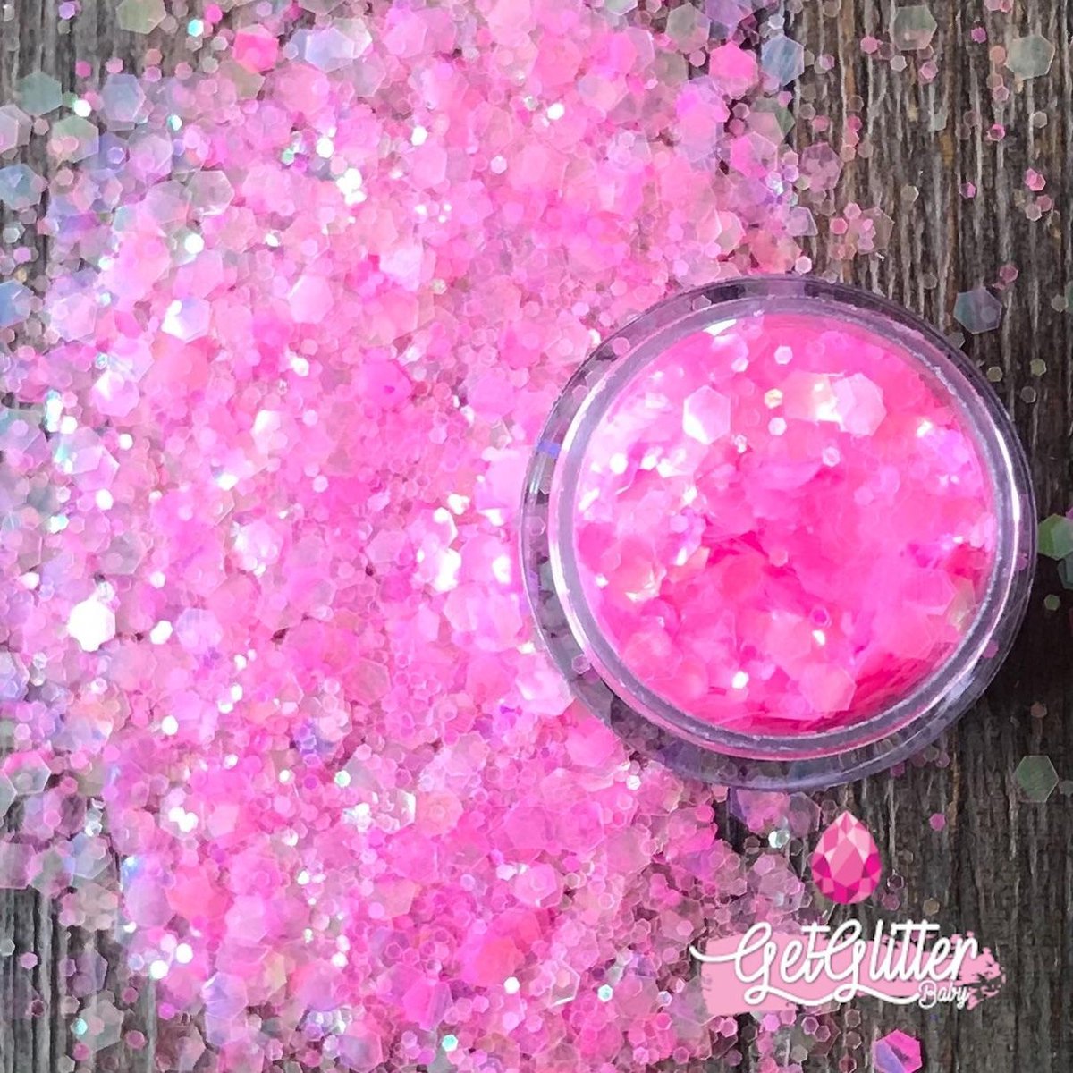 GetGlitterBaby Chunky Festival Glitters voor Lichaam en Gezicht / Face Body Glitter - Roze