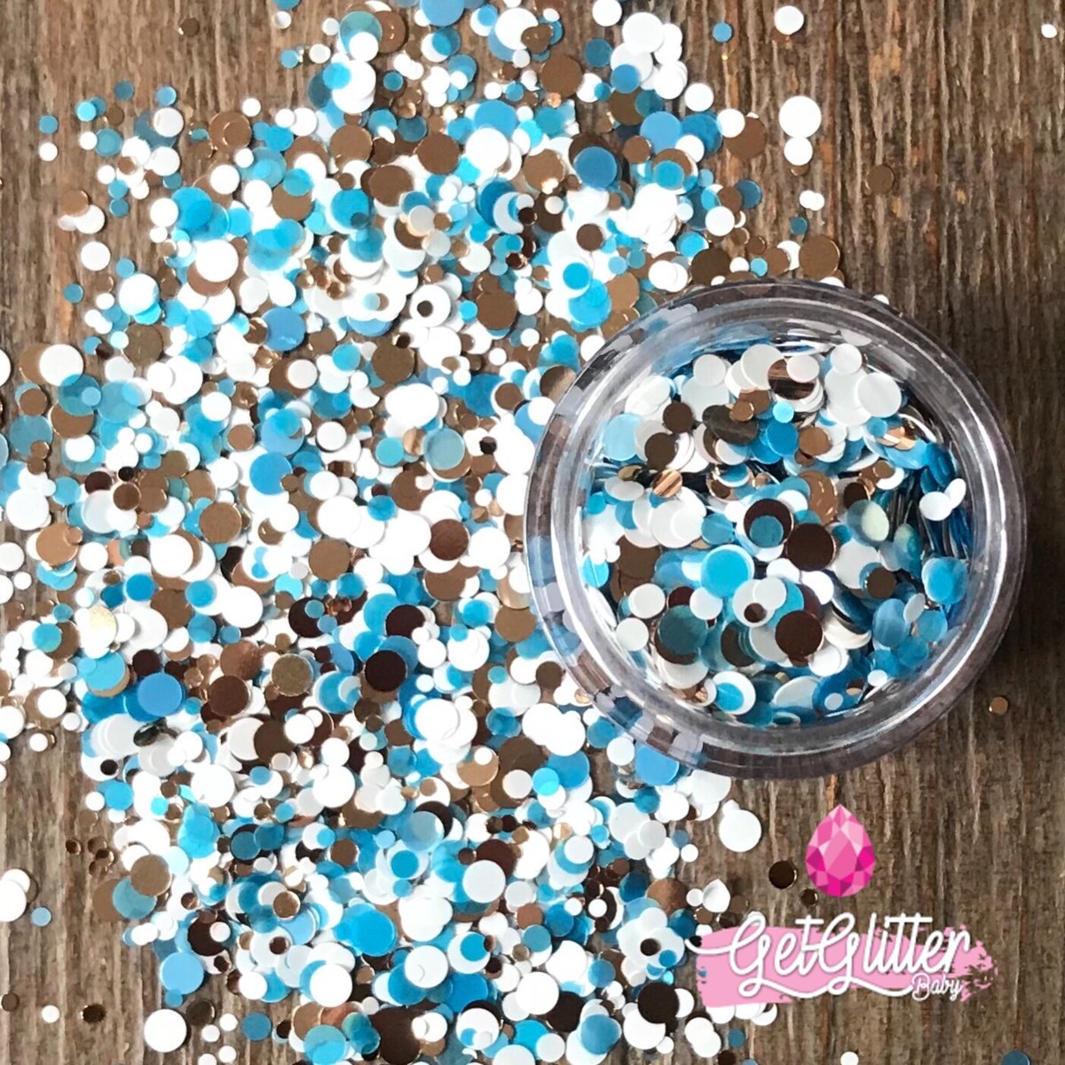 GetGlitterBaby Chunky Festival Glitters voor Lichaam en Gezicht - Goud / Blauw / Wit