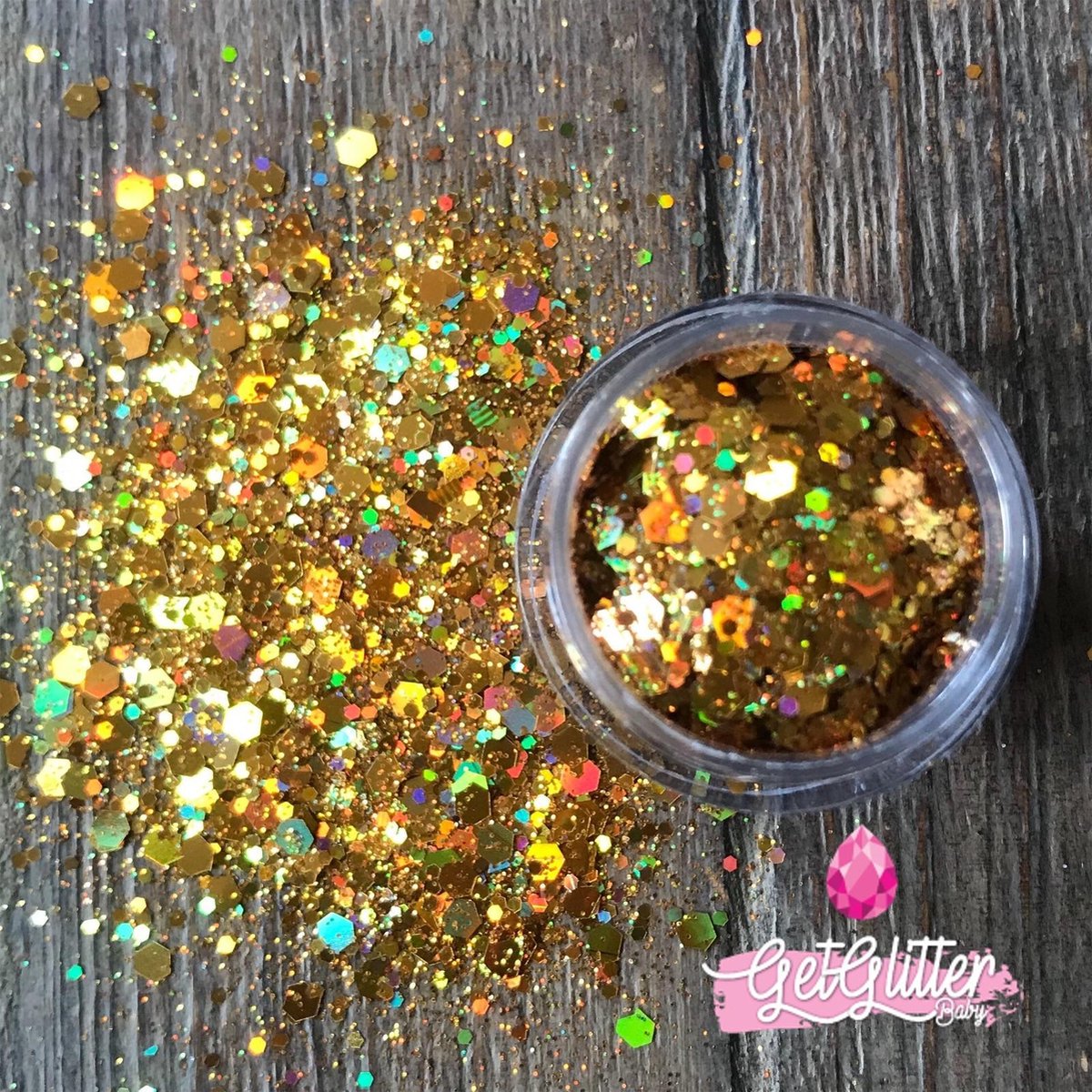 GetGlitterBaby Chunky Festival Glitters voor Lichaam en Gezicht Face Body Glitter - Goud