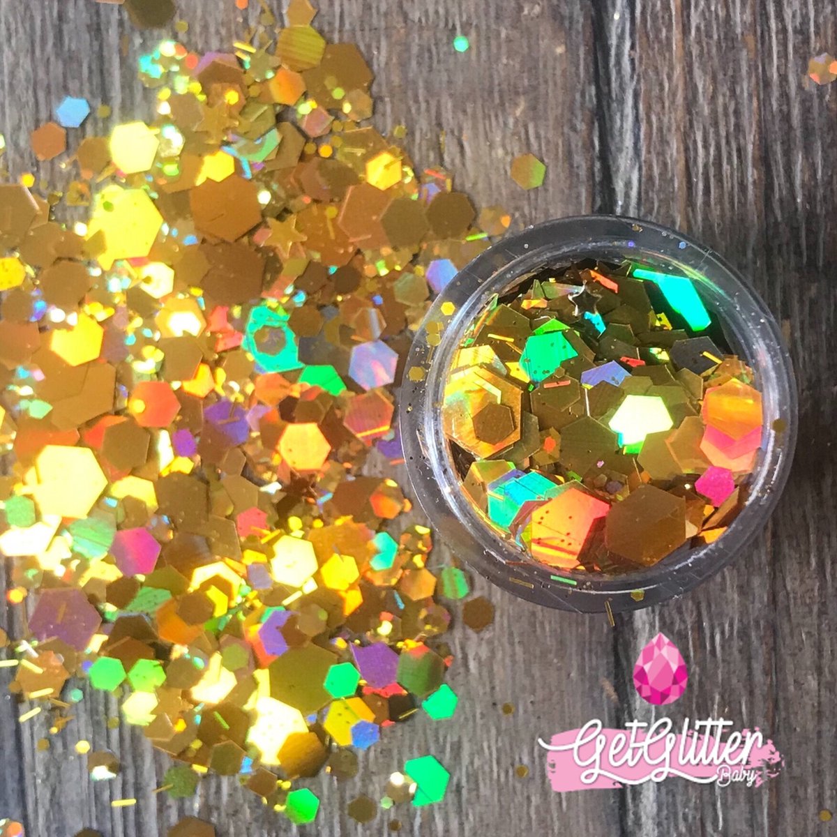 GetGlitterBaby Chunky Festival Glitters voor Lichaam en Gezicht Face Body Glitter - Goud