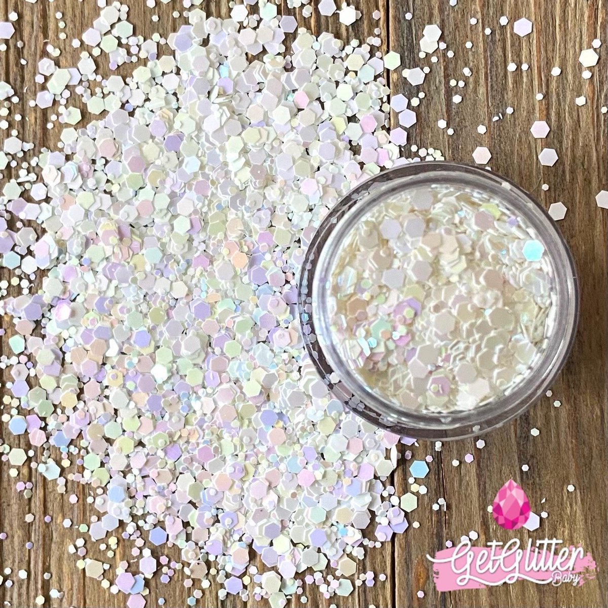 GetGlitterBaby® - Chunky Festival Glitters voor Lichaam en Gezicht / Face Body Glitter - Wit