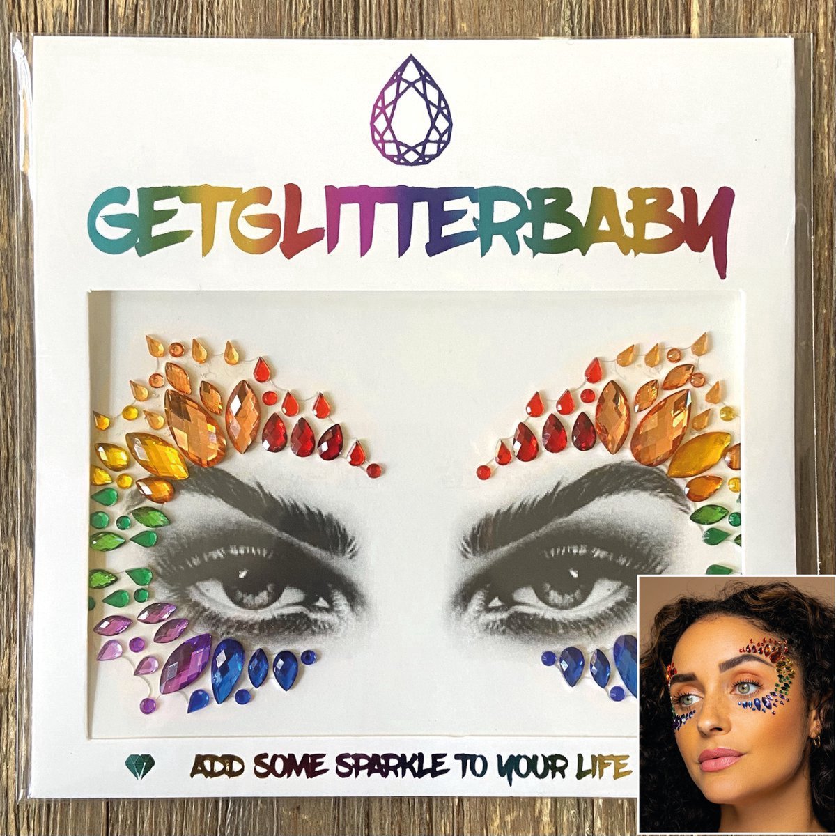 GetGlitterBaby® - Glitter Face Jewels / Festival Glitters / Strass Glitter Steentjes / Plak Diamantjes voor Gezicht / Rhinestones - Gay Pride / Regenboog