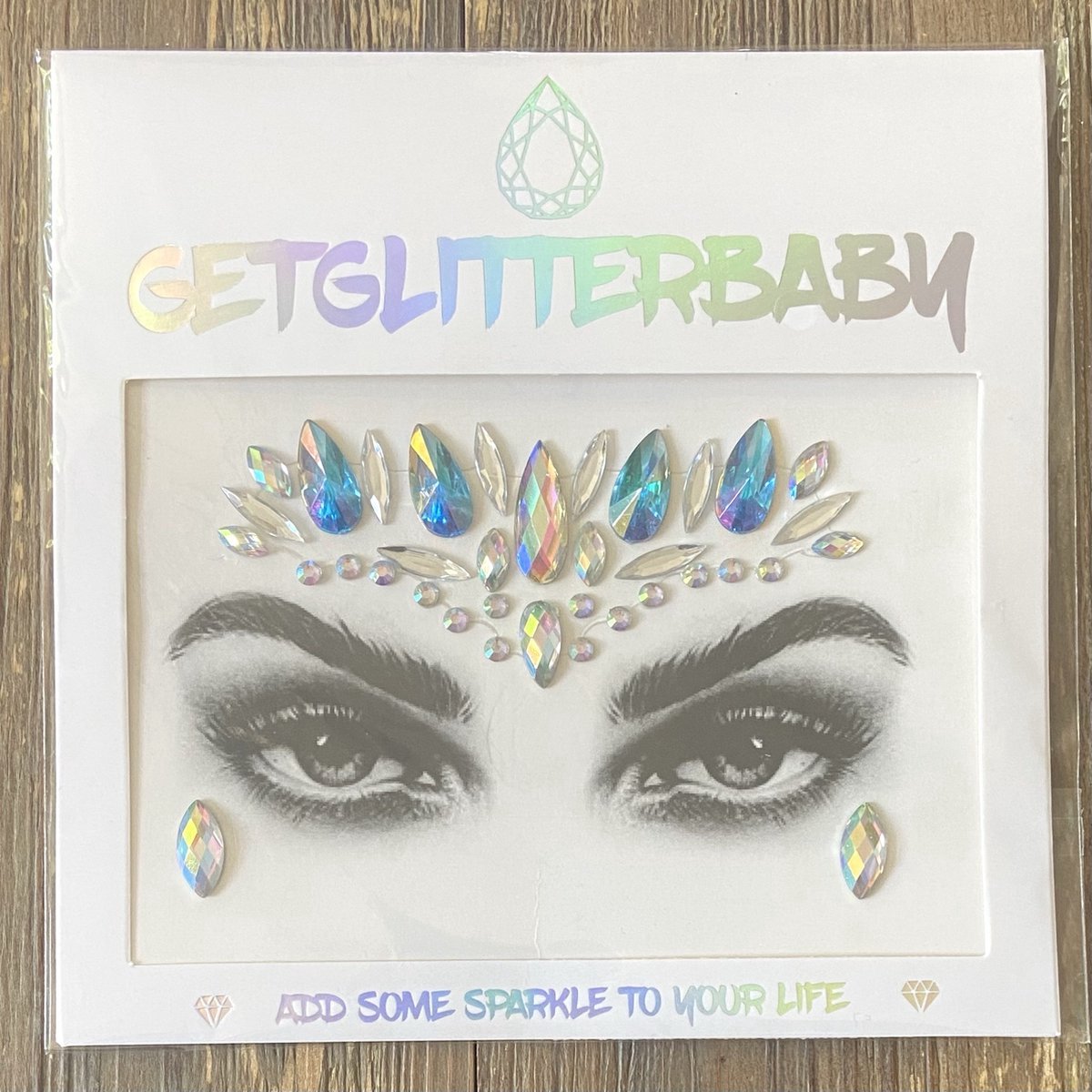 GetGlitterBaby® - Glitter Face Jewels / Festival Glitters / Strass Glitter Steentjes / Plak Diamantjes voor Gezicht / Rhinestones - Zilver / Blauw