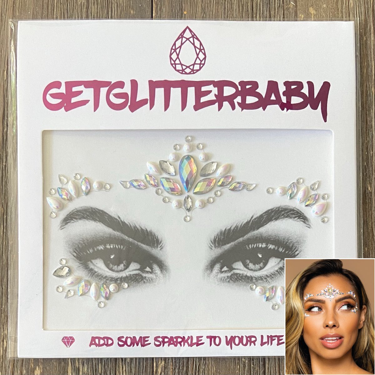 GetGlitterBaby® - Glitter Face Jewels / Festival Glitters / Strass Glitter Steentjes / Plak Diamantjes voor Gezicht / Rhinestones - Zilver / Diamond / Parels