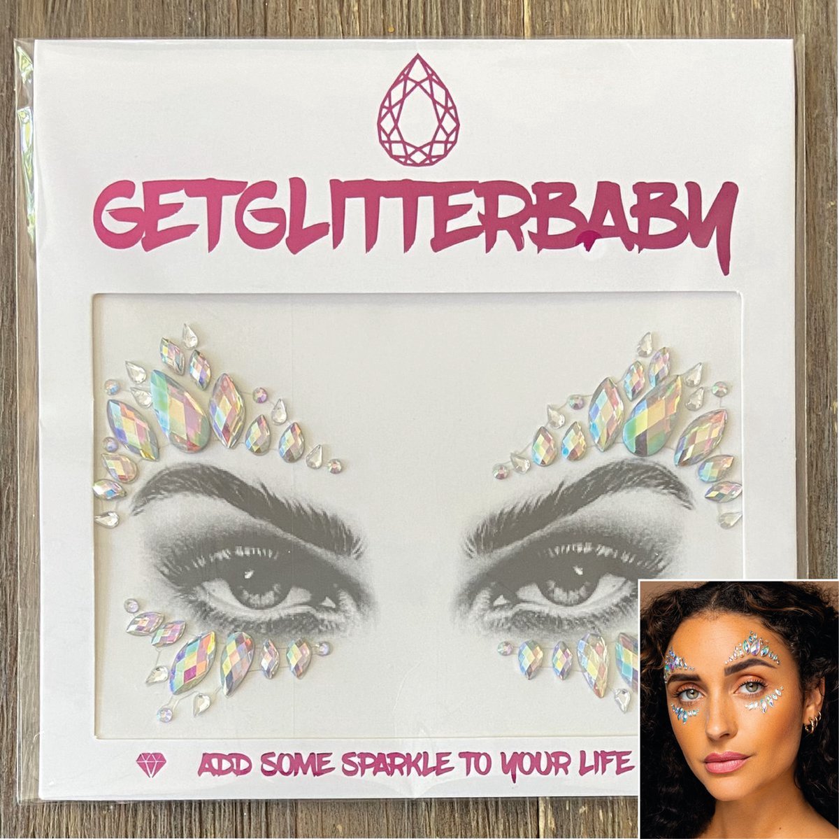 GetGlitterBaby® - Glitter Face Jewels / Festival Glitters / Strass Glitter Steentjes / Plak Diamantjes voor Gezicht / Rhinestones - Zilver / Diamond