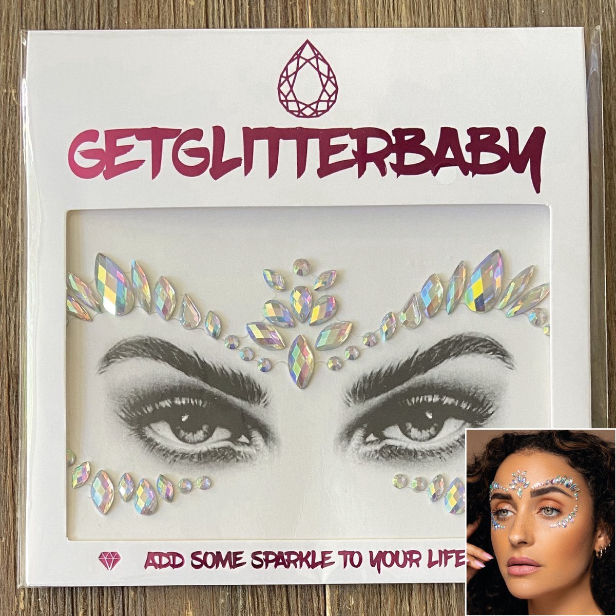 GetGlitterBaby® - Glitter Face Jewels / Festival Glitters / Strass Glitter Steentjes / Plak Diamantjes voor Gezicht / Rhinestones - Zilver / Diamond