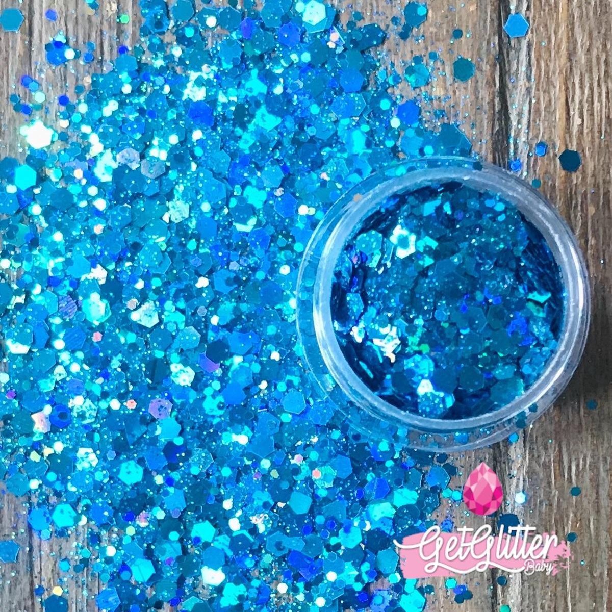 GetGlitterBaby® Chunky Festival Glitters voor Lichaam en Gezicht / Face Body Glitter - Blauw