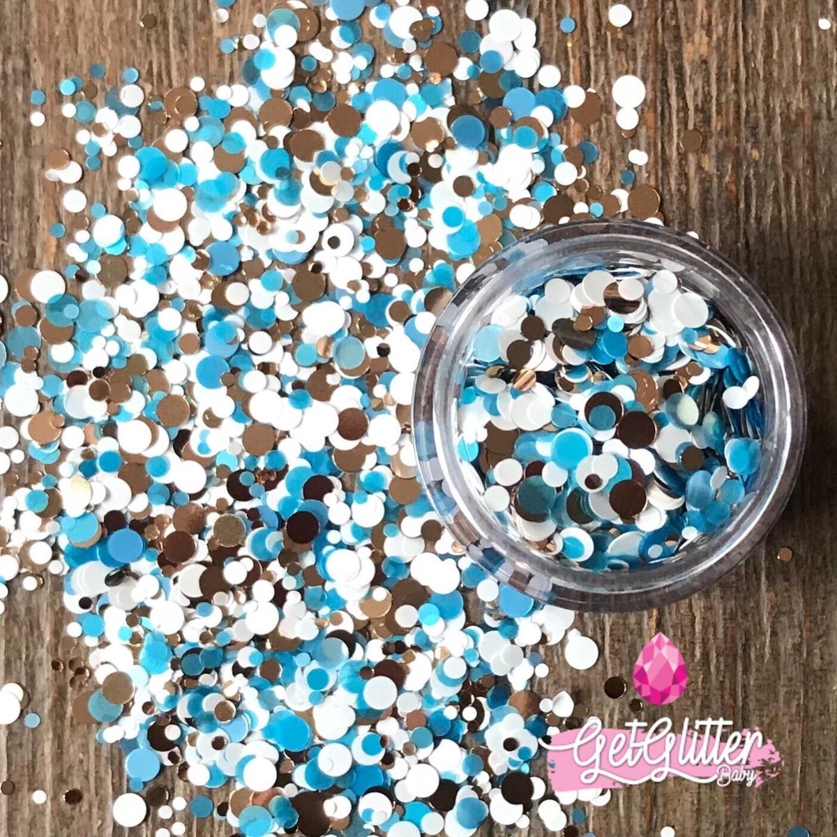 GetGlitterBaby® Chunky Festival Glitters voor Lichaam en Gezicht / Face Body Glitter - Goud / Blauw / Wit