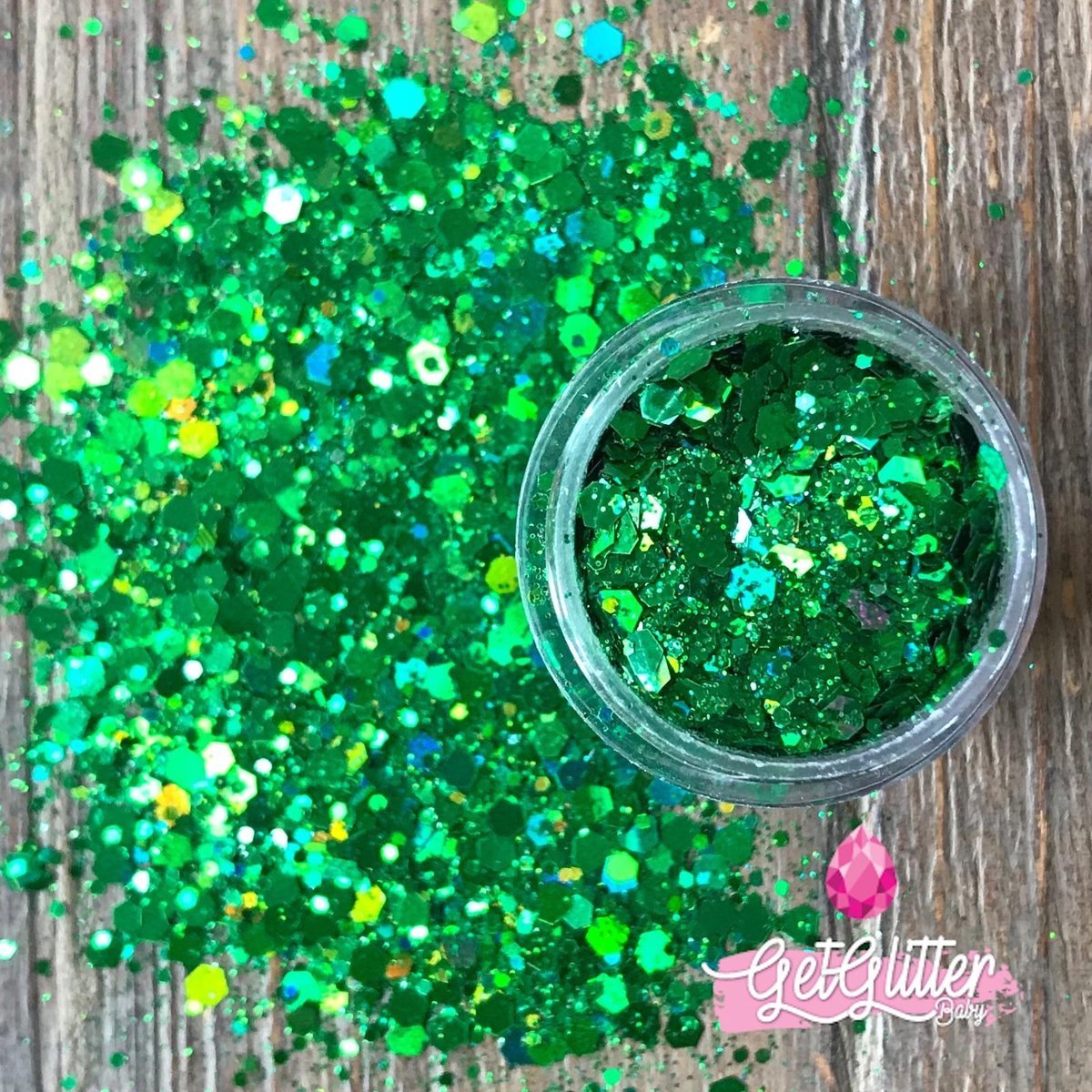 GetGlitterBaby® Chunky Festival Glitters voor Lichaam en Gezicht / Face Body Glitter - Groen