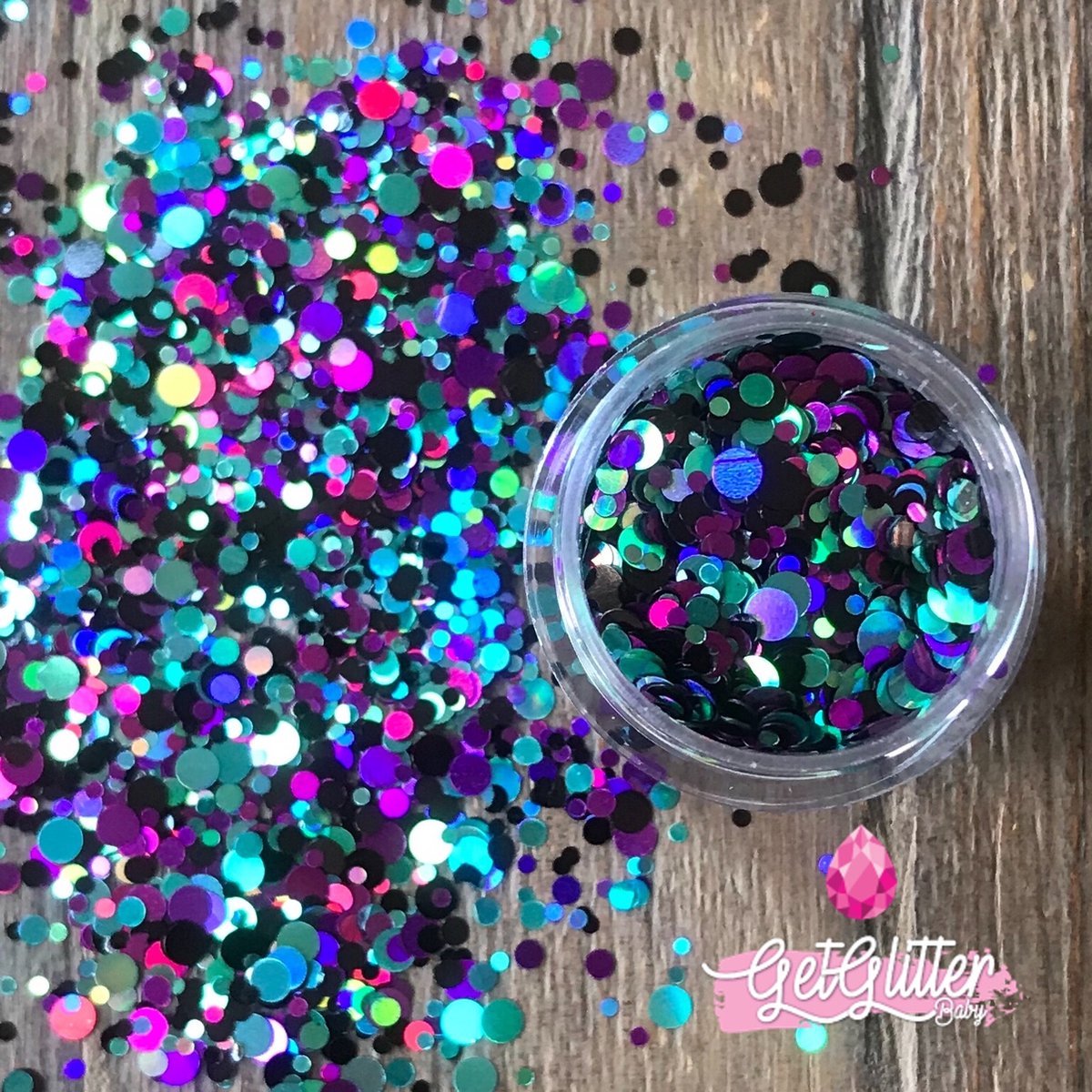 GetGlitterBaby® Chunky Festival Glitters voor Lichaam en Gezicht / Face Body Glitter - Paars / Blauw / Zwart