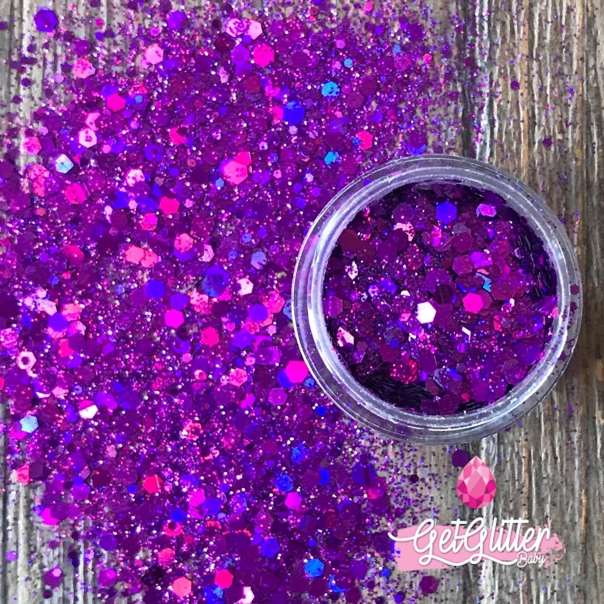 GetGlitterBaby® Chunky Festival Glitters voor Lichaam en Gezicht / Face Body Glitter - Paars