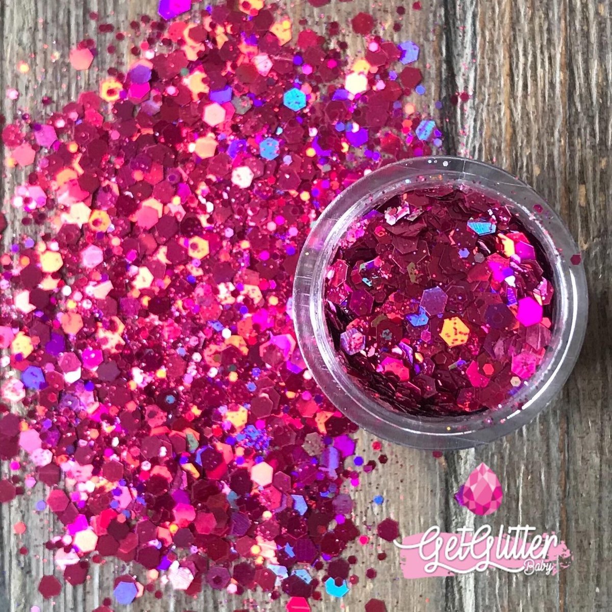 GetGlitterBaby® Chunky Festival Glitters voor Lichaam en Gezicht / Face Body Glitter - Roze