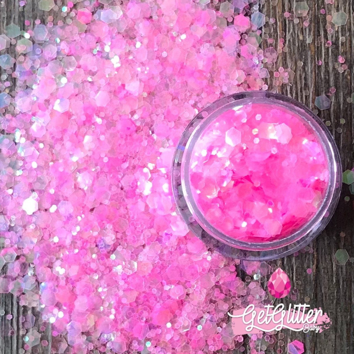 GetGlitterBaby® Chunky Festival Glitters voor Lichaam en Gezicht / Face Body Glitter - Roze