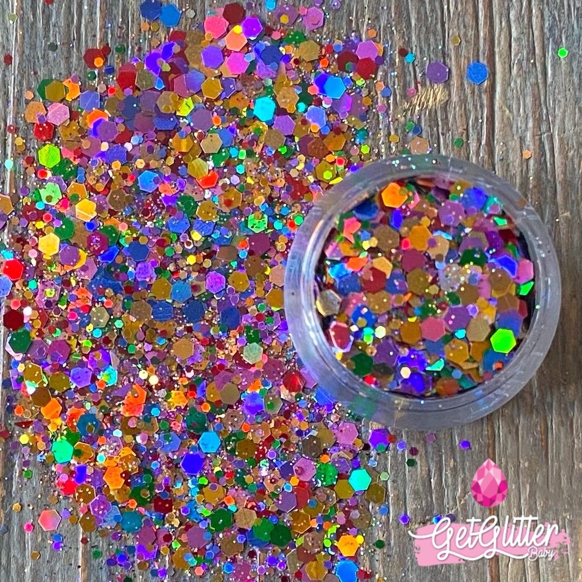 GetGlitterBaby® Chunky Festival Glitters voor Lichaam en Gezicht / Face Body Glitter Mix - Roze / Goud / Blauw / Groen / Oranje / Rood / Paars