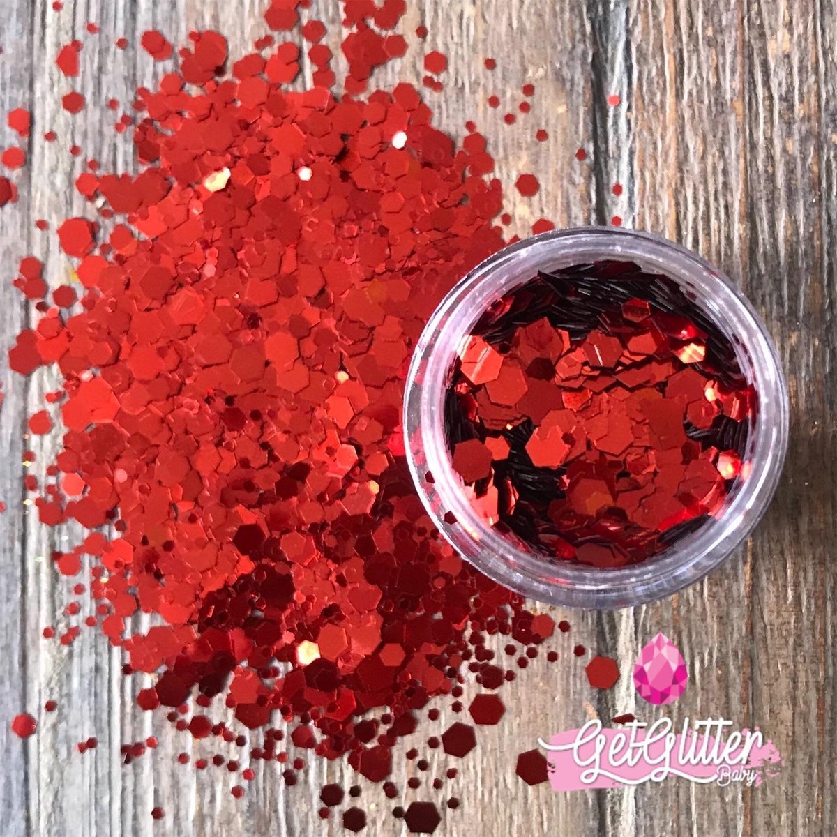 GetGlitterBaby® Chunky Festival Glitters voor Lichaam en Gezicht Face Body Glitter - Rood