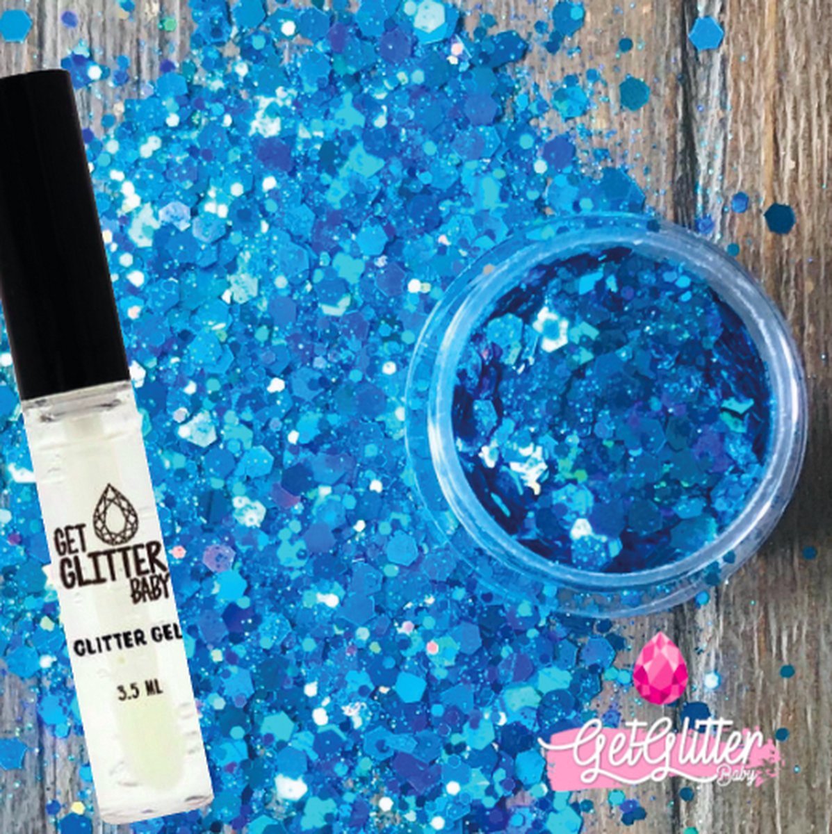 GetGlitterBaby® Chunky Stukjes Glitters voor Lichaam en Gezicht Face Body Glitter - Blauw