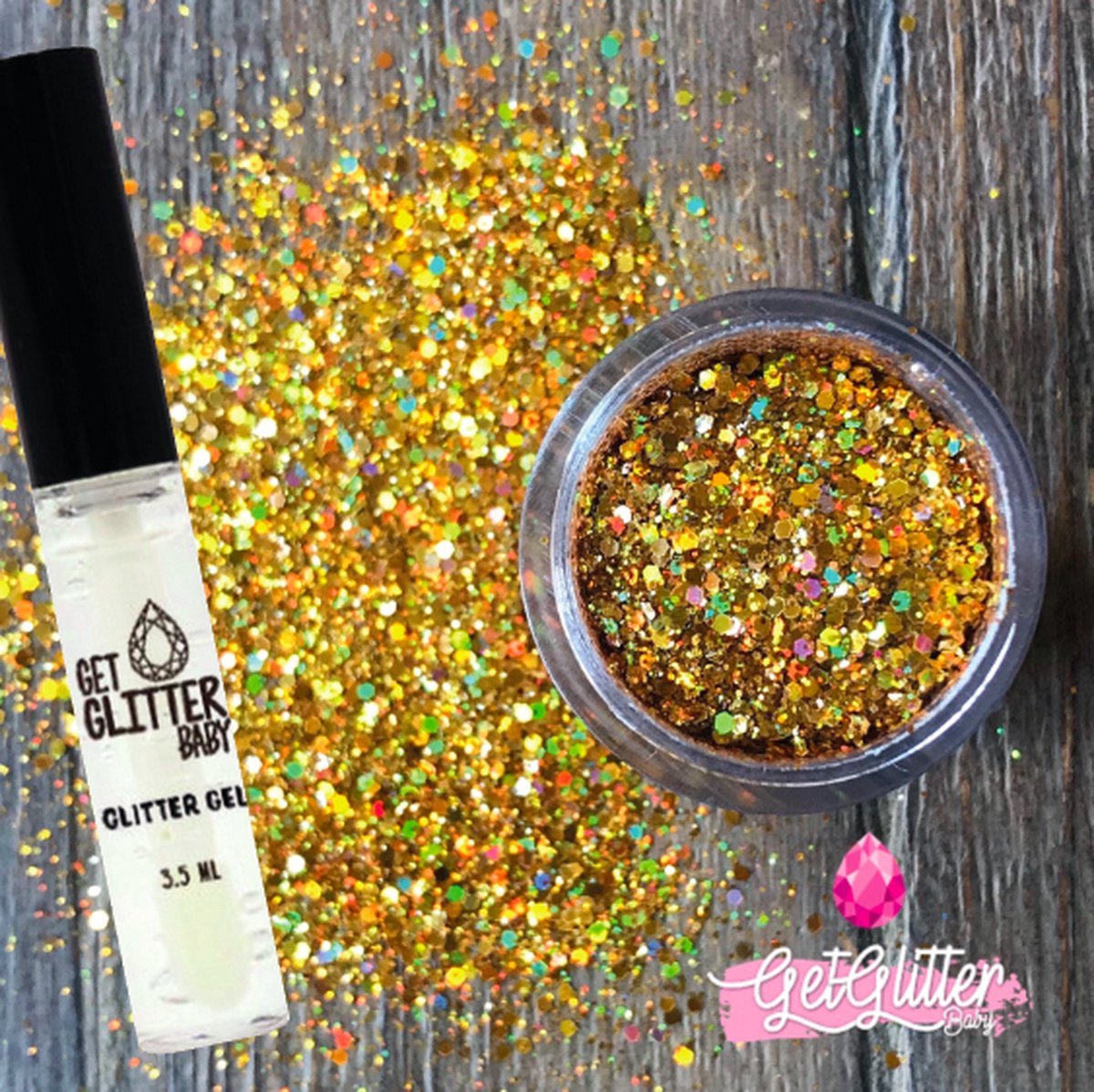 GetGlitterBaby® Poeder Festival Glitters voor Lichaam en Gezicht / Face Body Glitter - Goud