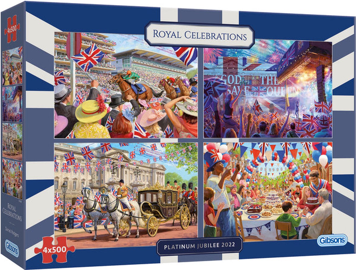 Gibsons Royal Celebrations Puzzel 4 x 500 stukjes