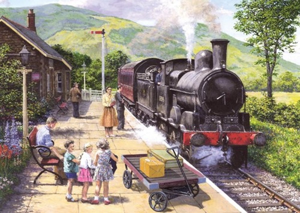 All aboard to keswick - stephen warnes - gibsons puzzel - 1000 - 68x48