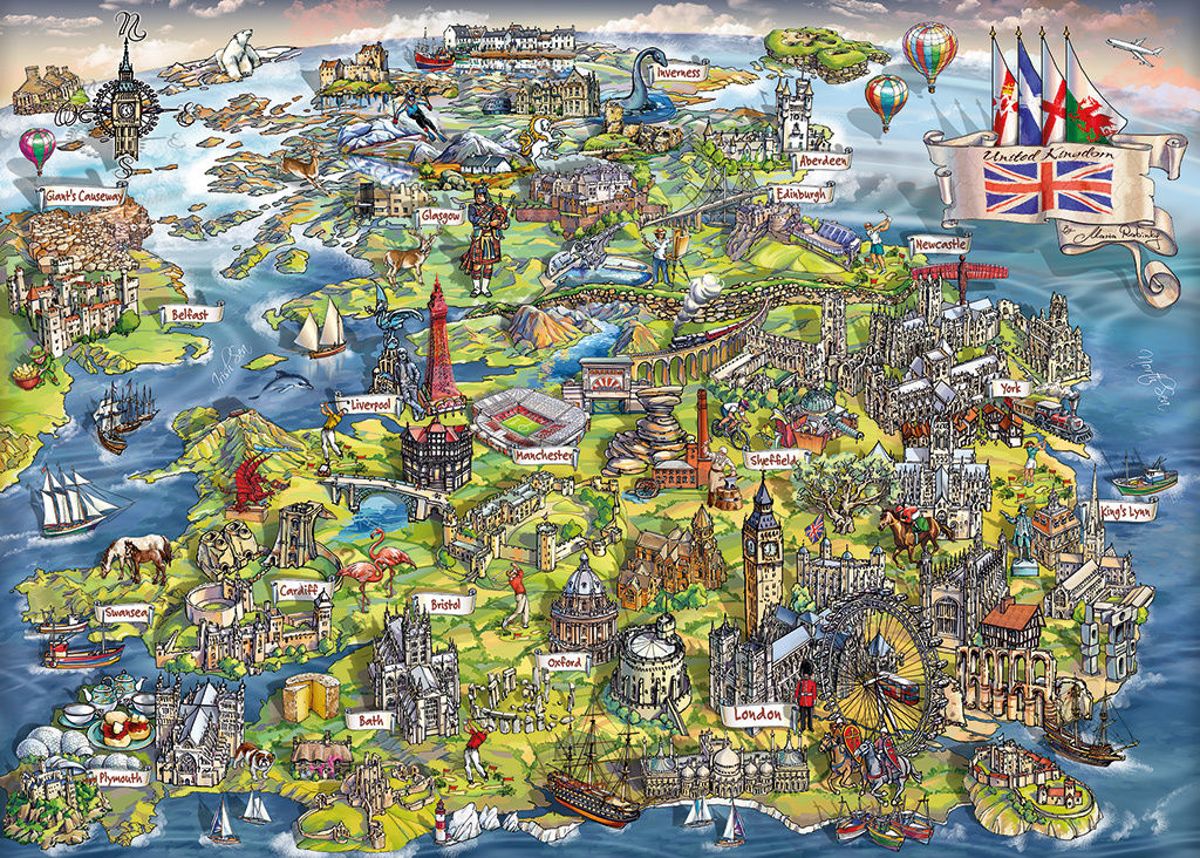 Gibsons legpuzzel Beautiful Britain 1000 stukjes