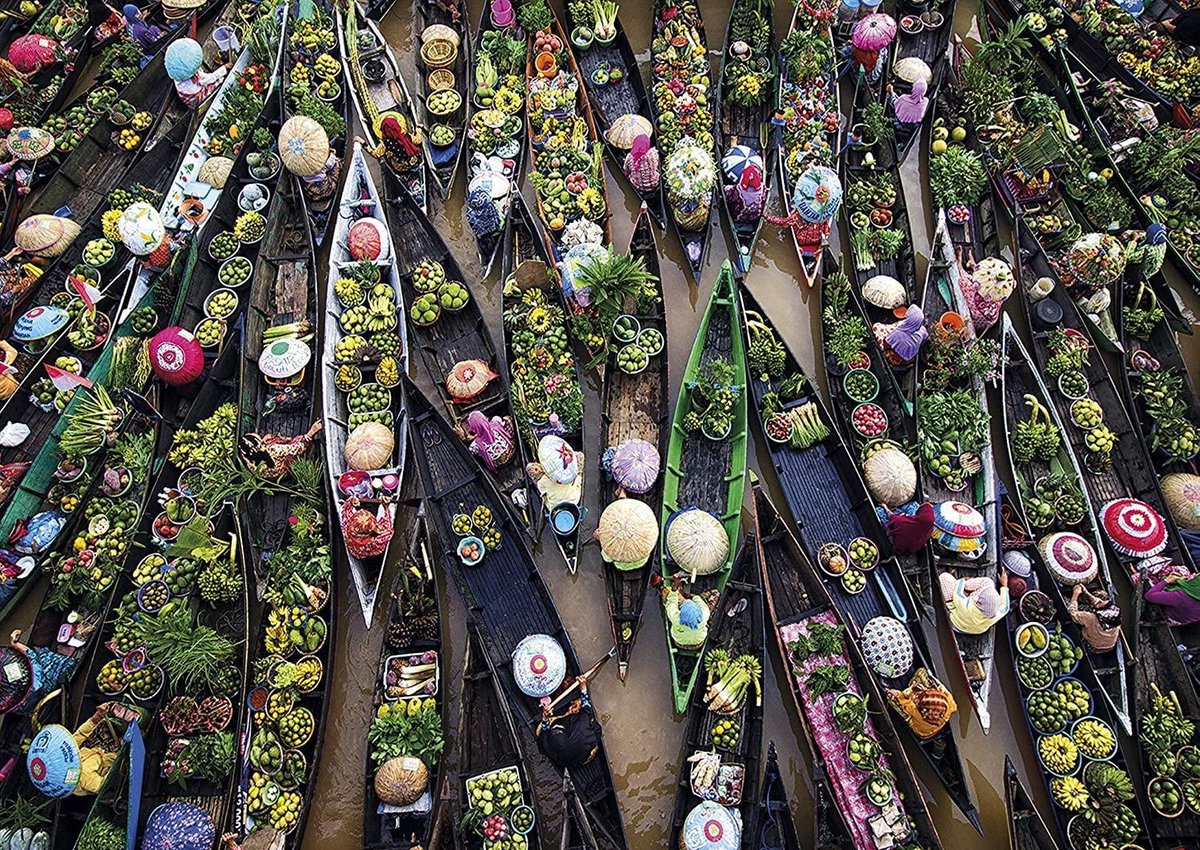 Gibsons puzzel Floating Market  - 500 stukjes