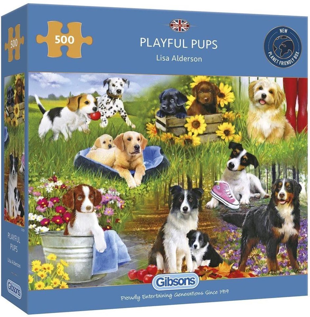 Gibsons puzzel Playful Pups - 500 stukjes