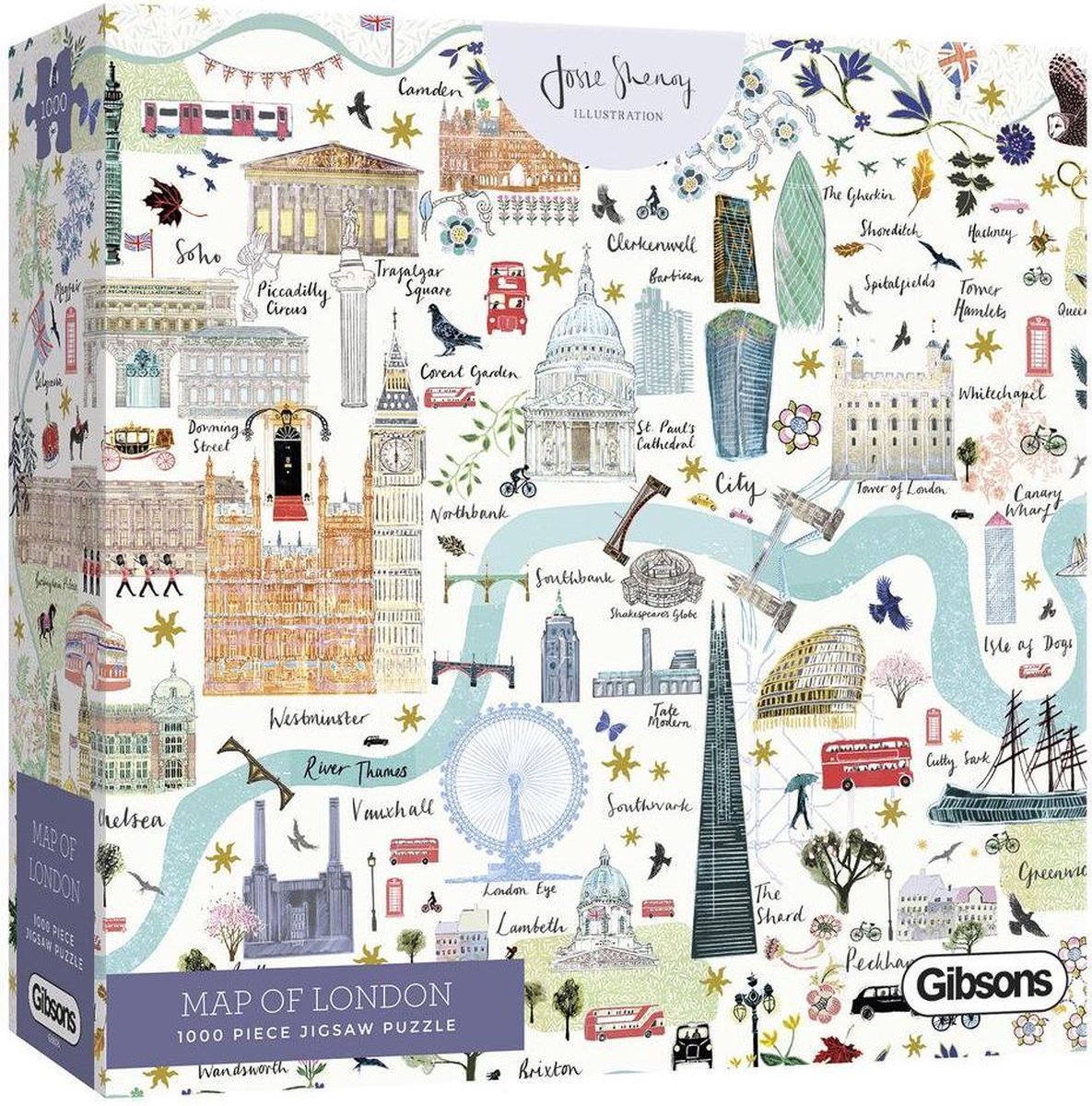 Map of London Gibsons - 1000 stukjes - Legpuzzel