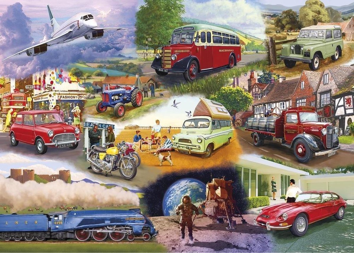 Puzzel 1000 stukjes-Iconic Engines, transportmiddelen