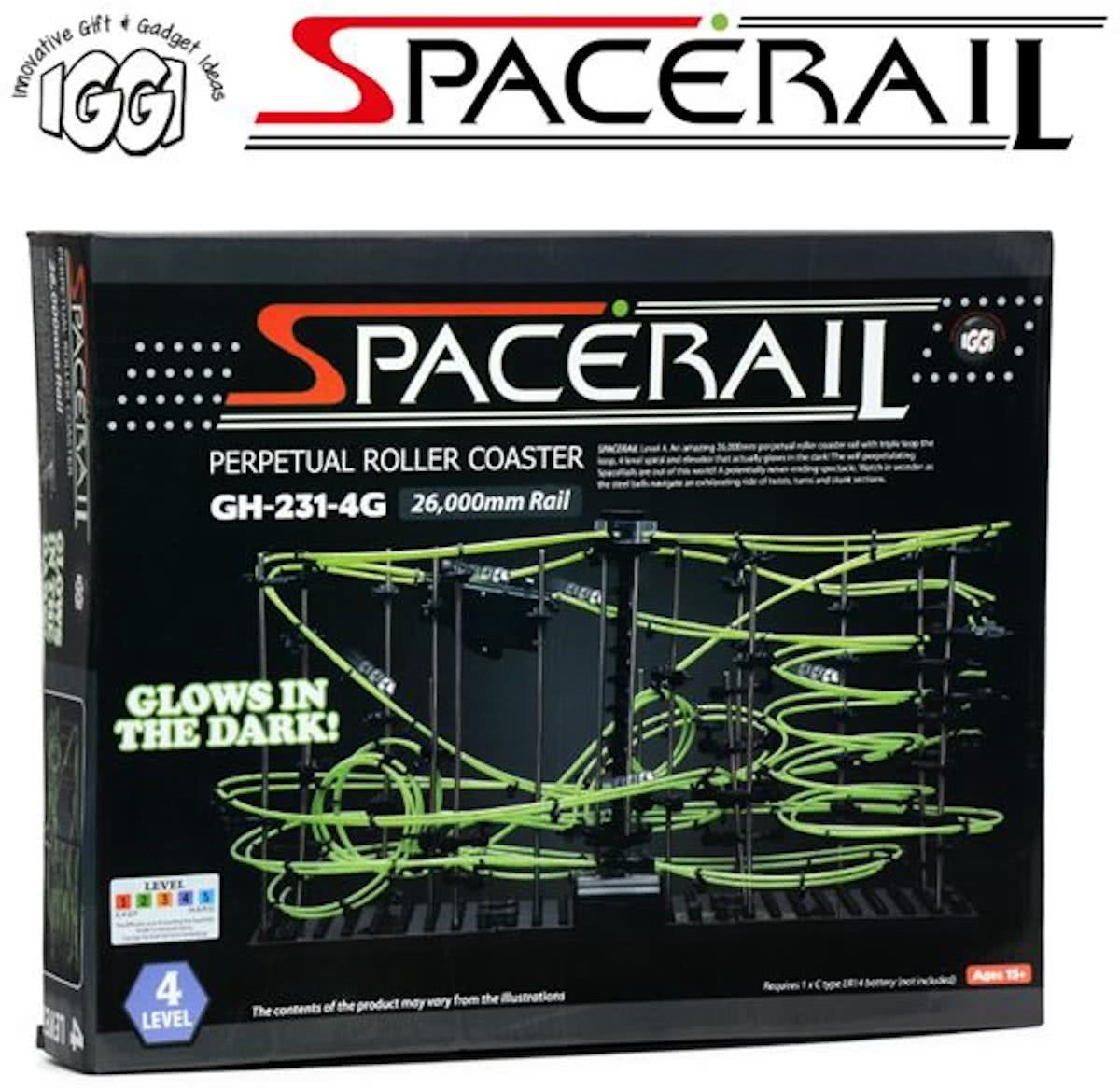 Gift House international Space Rail Level 4 Rollercoast Construction Kit -   - Glow in the dark