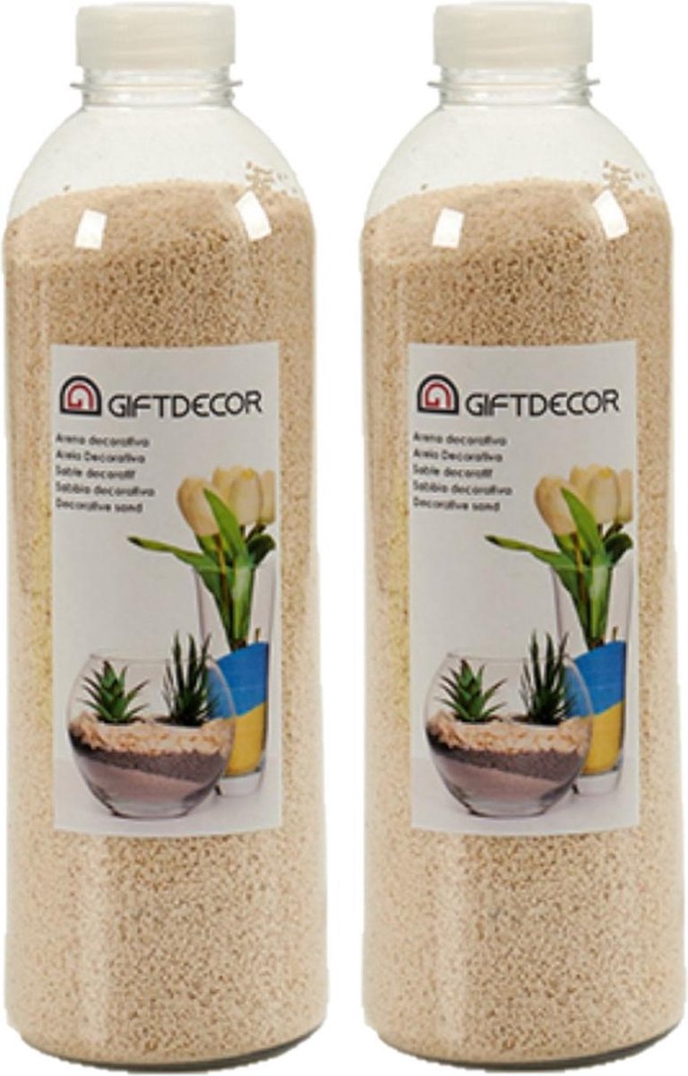 2x pakjes hobby/decoratiezand beige 1,5 kg - Aquarium bodembedekking