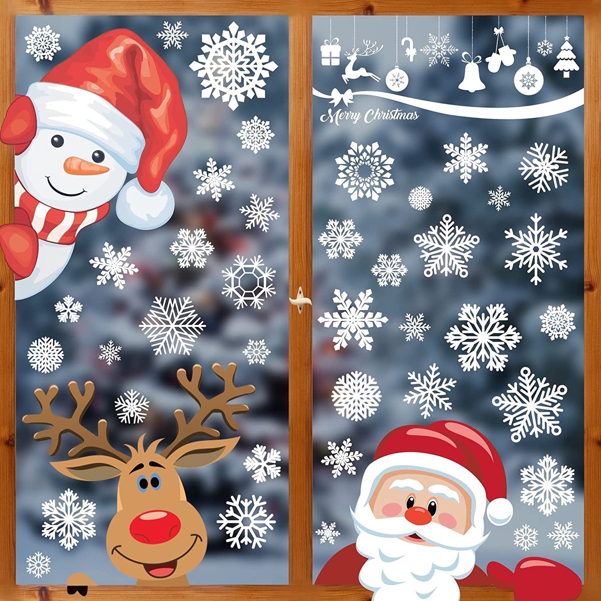 Giftmas Raamstickers – Kerst – Kerst Raamdecoratie – Kerst Stickers – Kerstversiering – 262 Stuks