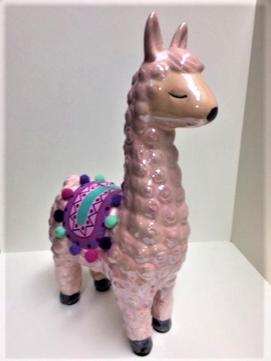 Alpaca / Lama spaarpot roze