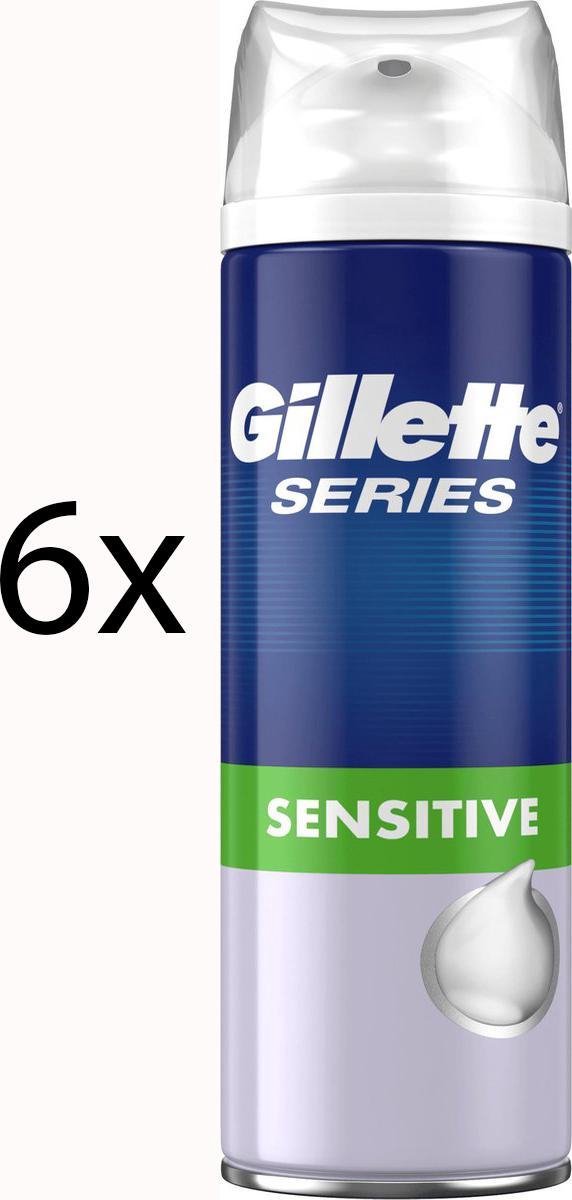 6x Gillette Series Sensitive - Scheerschuim - 6 x 250 ml voordeelverpakking