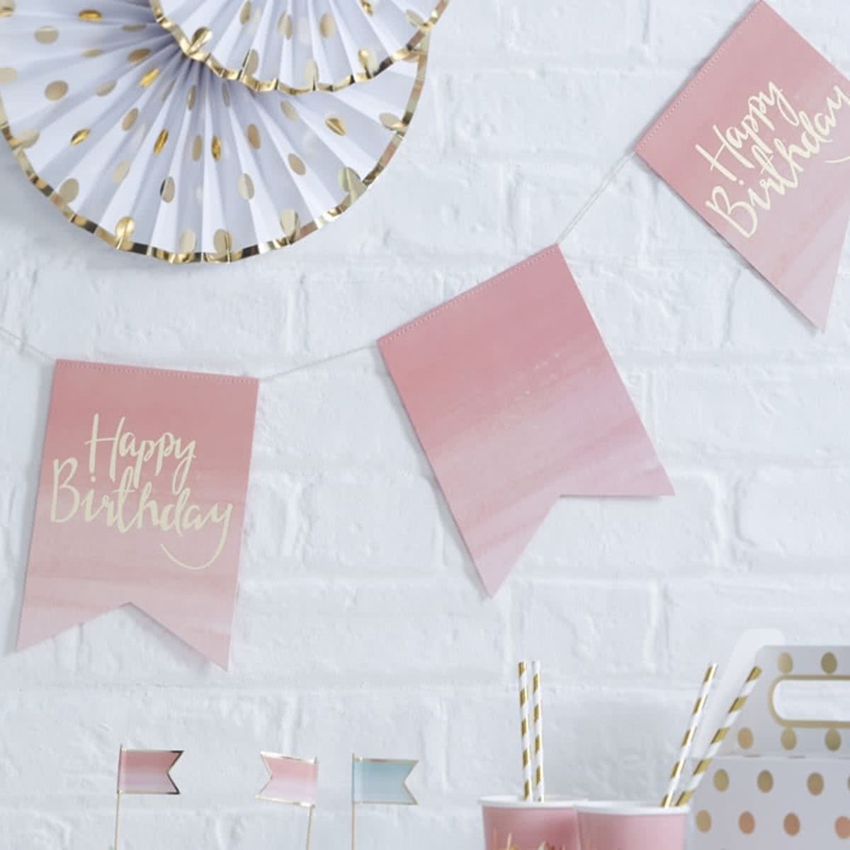 Happy Birthday Slinger Ombre Roze Pick & Mix