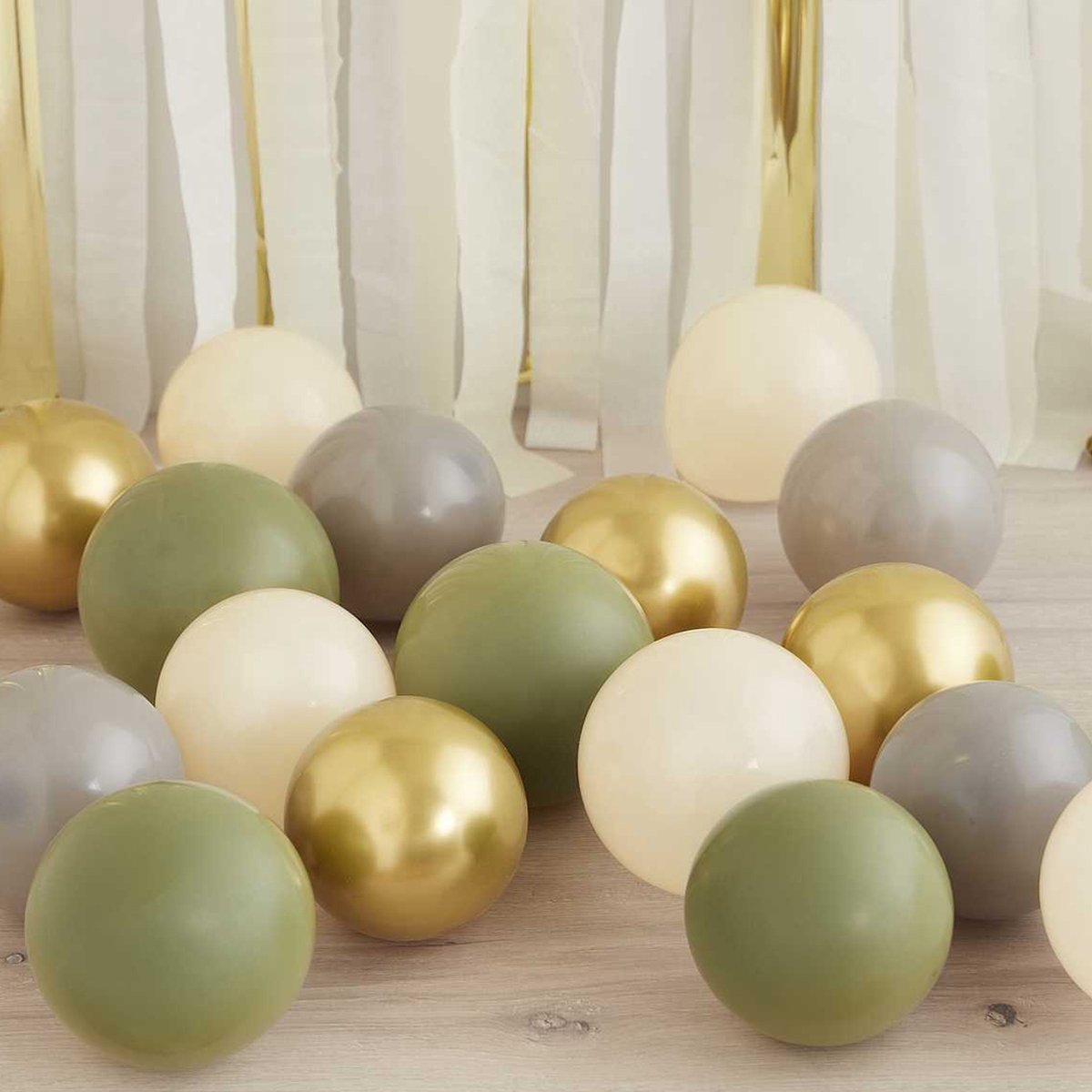 Ballonnen Set Mini Olijf & Goud - 40 stuks