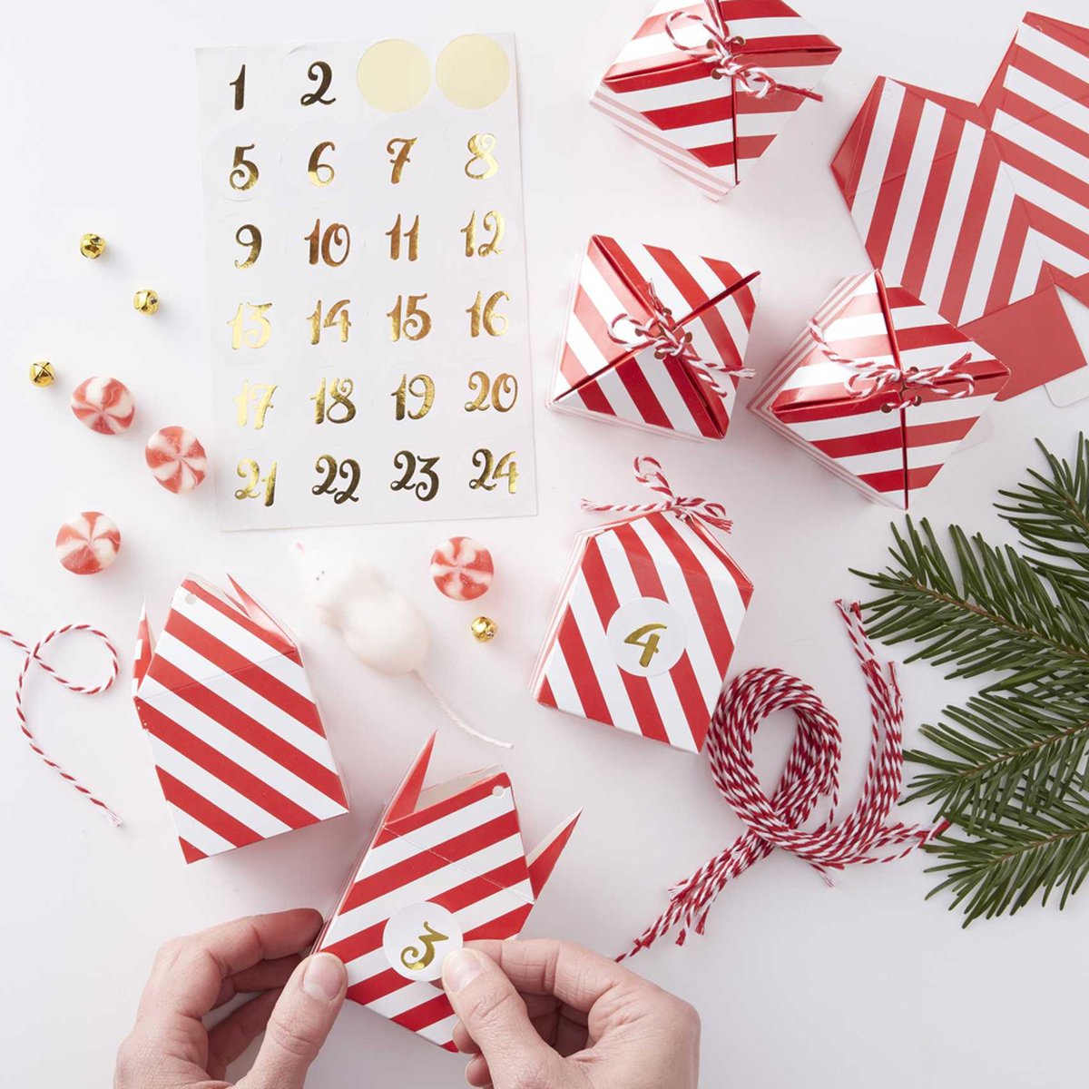 DIY Advent Kalender Doosjes Rood Wit