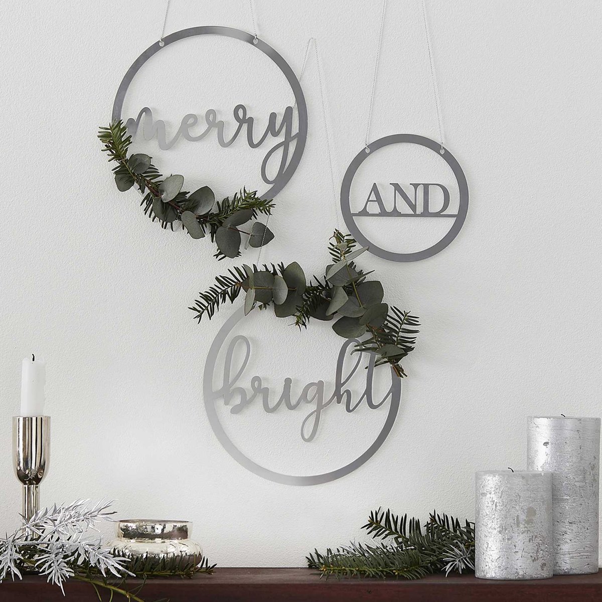 Hangers Merry & Bright Zilver