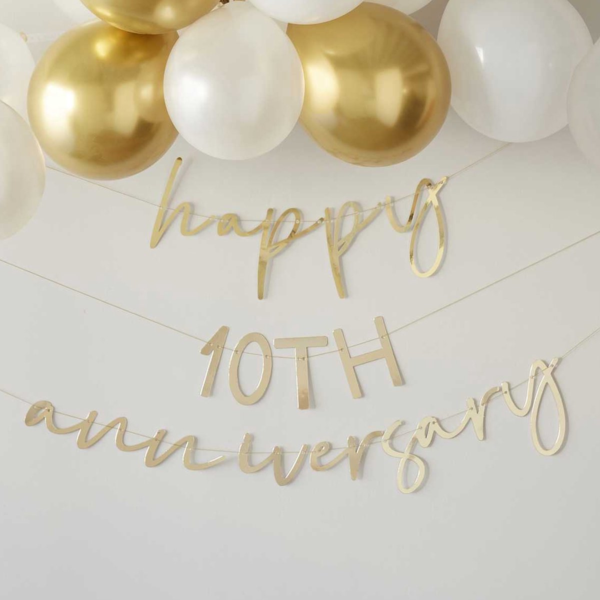 Letterbanner Happy Anniversary Goud Customisable