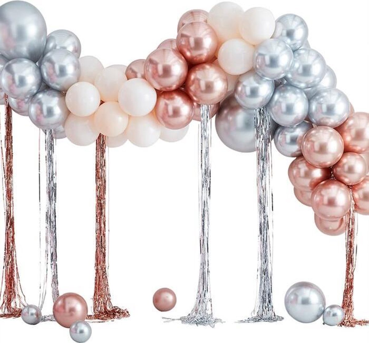 Mix It Up - Metallic Ballonboog met slingers Decoratie Kit