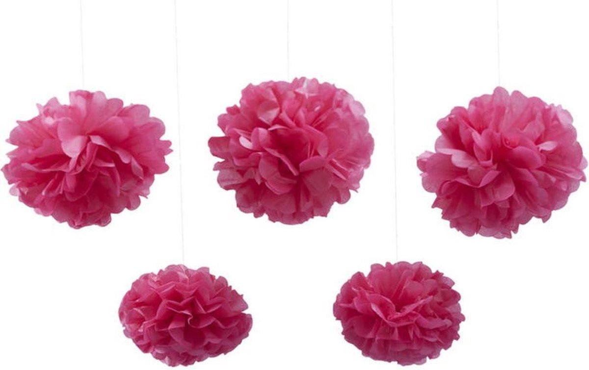 Pom Poms Roze - 5 stuks