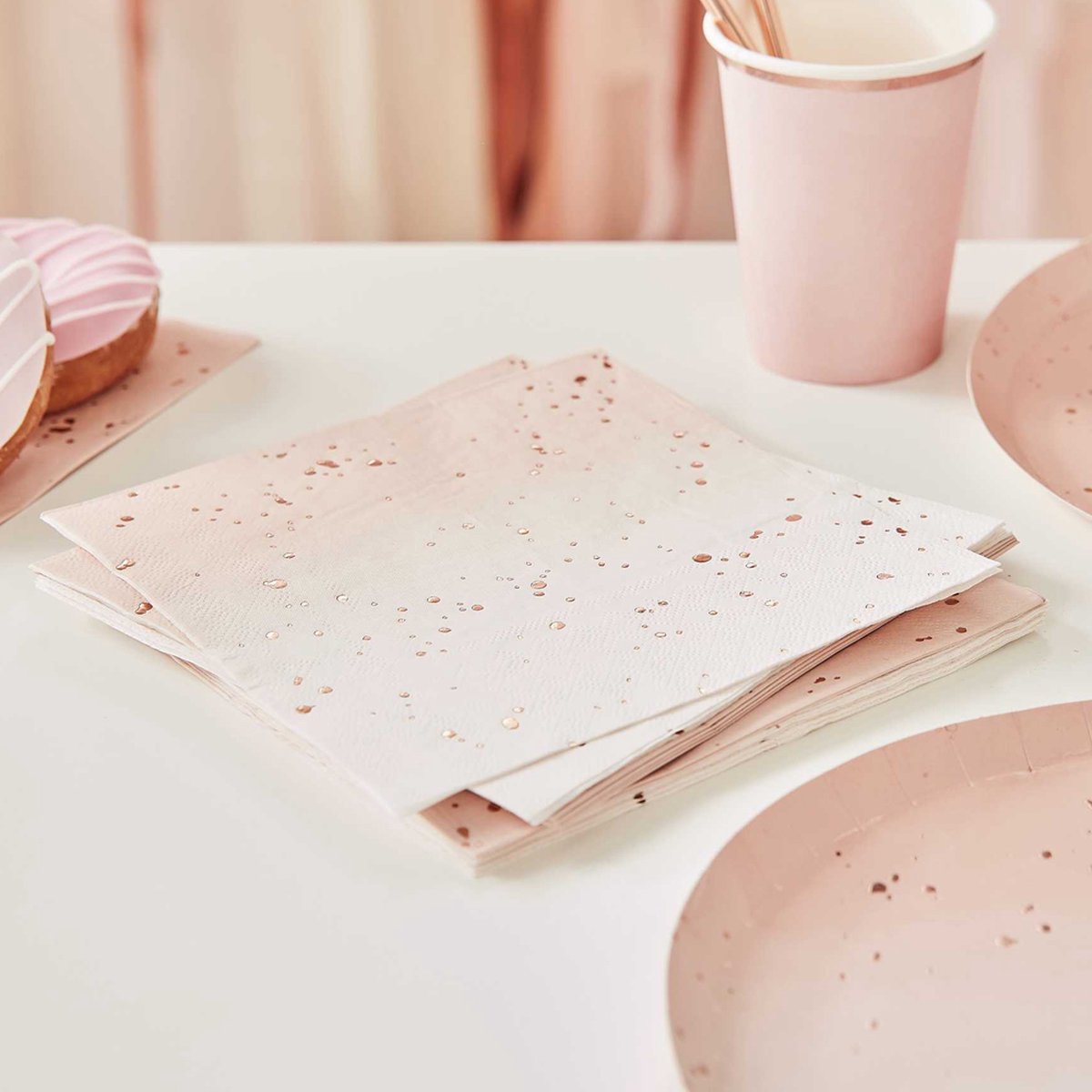 Servetten Rosé Goud Ombre - 8 stuks