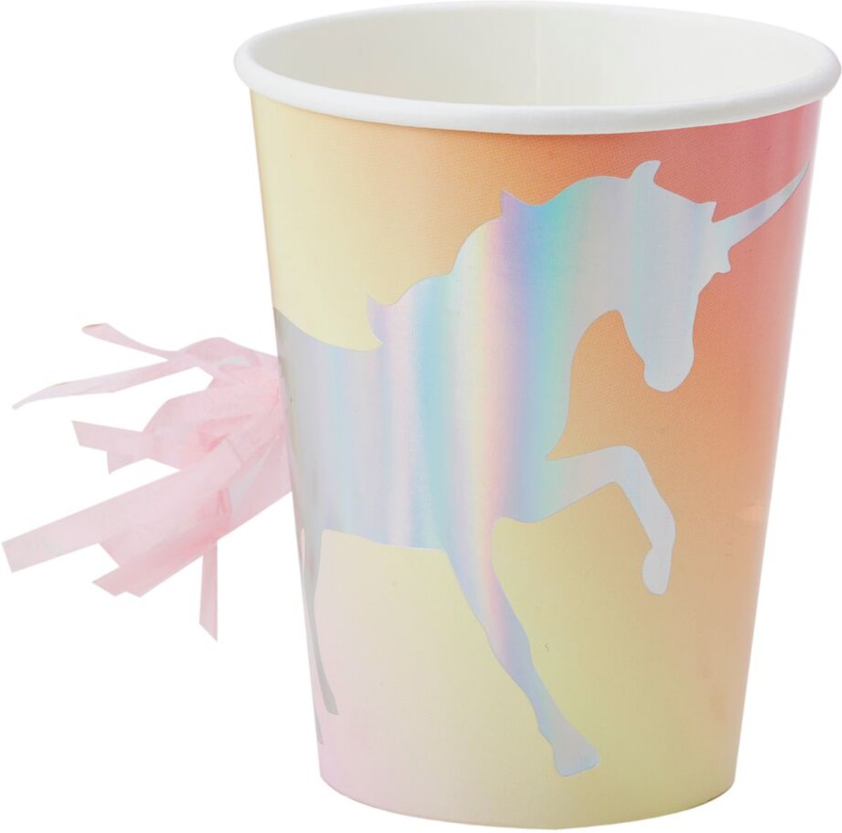 Unicorn rainbow papieren bekers (8 stuks)